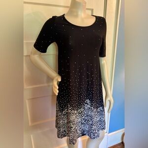 🔵NWT SJS Navy Blue Polka Dotted Dress, size Medium